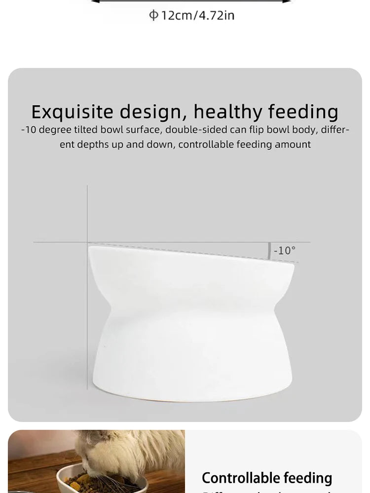 Dual-purpose Cat/Dog Food Bowl, Elevated Anti-Vomiting Cat Feeder Whisker Stress-Free Dog Plastic Cat Feeding Bowls