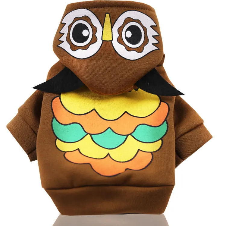 Costumes Cartoon Cute Pet Dog Clothes Winter Christmas Soft Fleece Animal Duck Owl Tiger Dinosaur Cosplay Dog Hoodies Clothes