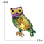 Rhinestone Owl Brooch for Women Unisex Glass Animal Pin Bird Lapel Pins Banquet Party Backpack Gifts Jewelry Accessories