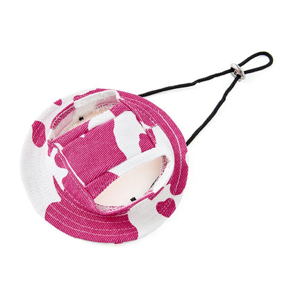 Casual Dog Hat Round Dog Cap with Ear Holes for Puppy Pet Grooming Dress Up Hat Summer Dog Canvas Sun Cap Bonnet Visor for Pug
