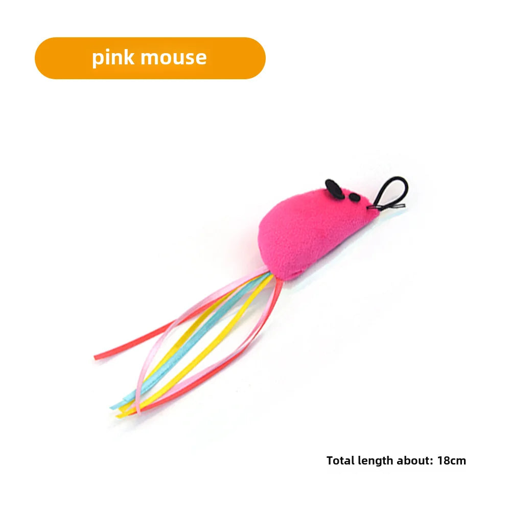 Cross-border cat teasing stick replacement head rainbow caterpillar wood teana stick cat toy funny cat bell hair ball replace...