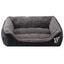 Warm Corduroy Dog Sofa Bed – Plush Fleece Pet Couch with Bolsters