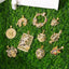 Juya 18K Real Gold Plated Cubic Zircon Bear Lion Bird Tiger Panther Head Leopard Charms For DIY Pendant Necklace Bracelet Making