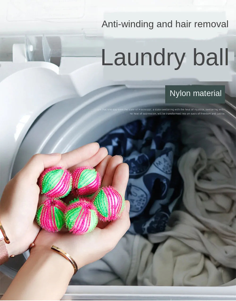 6pcs Nylon Laundry Ball Washing Machine Decontamination Ball Fur Lint Sticking Dedusting Roller Pet Hair Removal Ball in Laundry