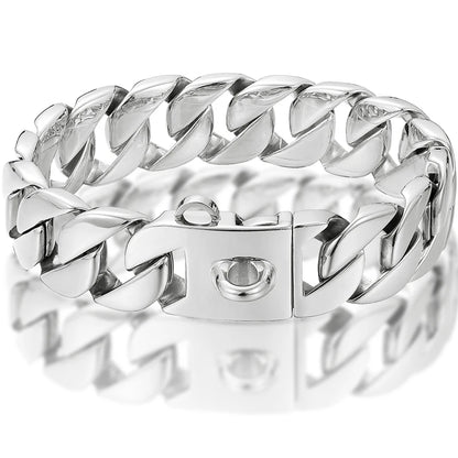 Strong Metal Dog Chain Collars, Stainless Steel Pet Training Choke Collar for Large Dogs, Pitbull, Bulldog, Silver, Gold, Show C