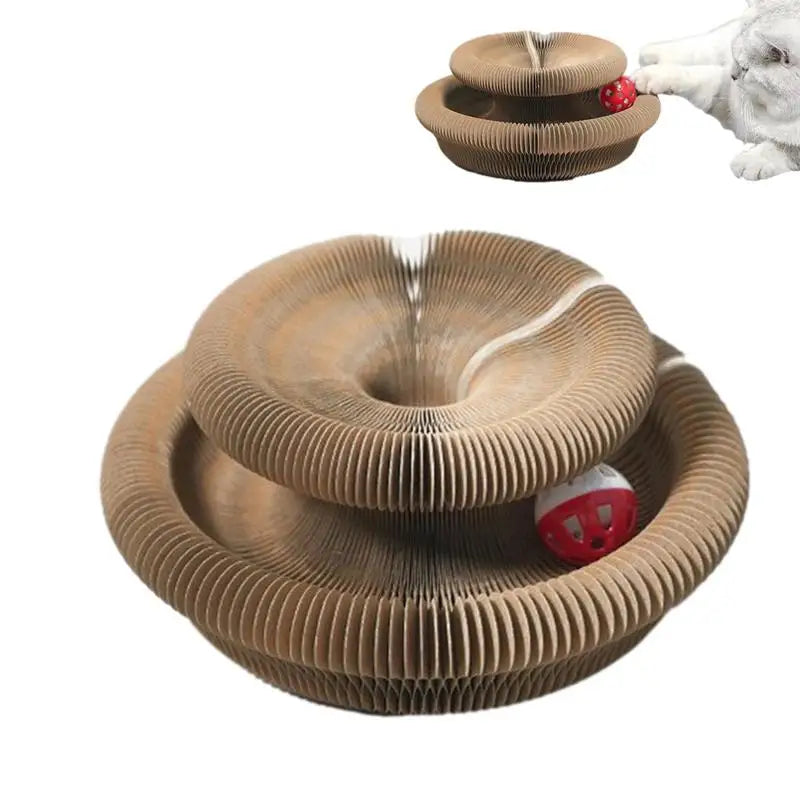 Magic Organ Cat Scratcher Organ Cardboard Scratching Board with Toy Bell Indoor Cat Grinding Claw Scratching Board Interactive