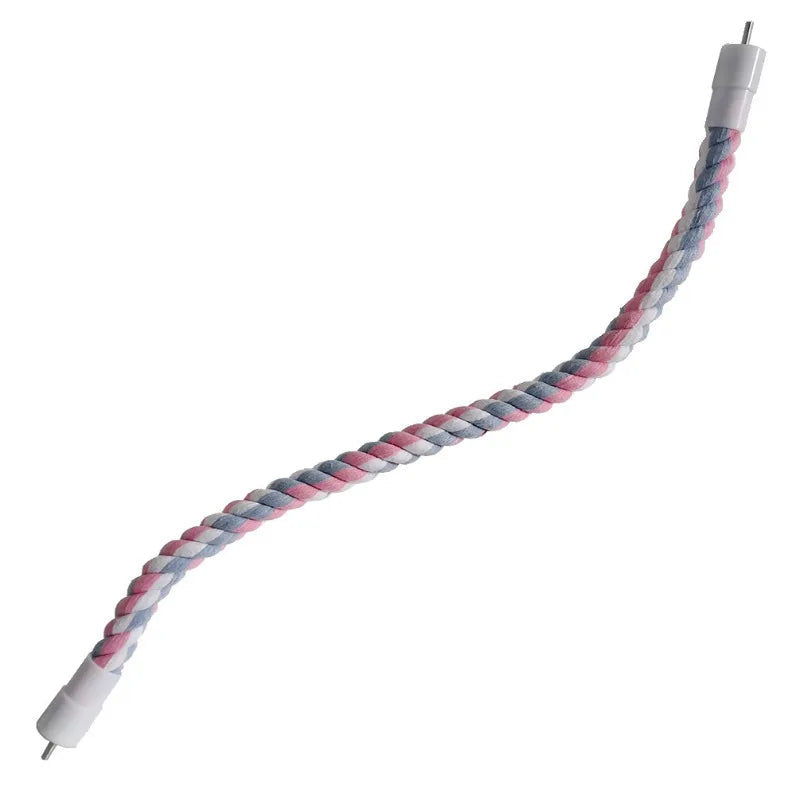 Pet Bird Bite Toys Parrot Color Cotton Rope Toys Elastic Parrot Climbing Toys Sturdy Bird Swing Harness Cage Pet Toy Swing Stand