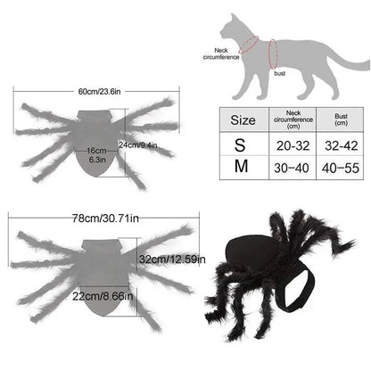 Spider Costume For Cats Fun Realistic Dogs Cats Cosplay Outfit Scary Halloween Dressing For Pet Supplies Festive Costume For