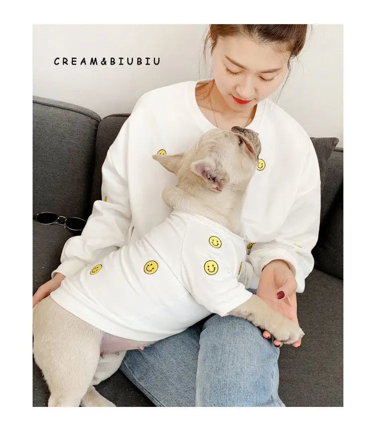 Dog Hoodie Dog Costume Pet Clothes Dog Clothes for Parent-child Wear Spring and Autumn Parent-child Wear Keep Warm Embroidery