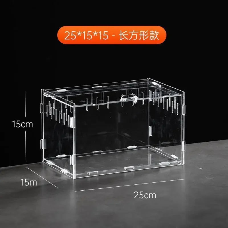 Reptile Acrylic Transparent Terrarium Breeding Box Turtle Cage Nano Arboreal Tarantula Enclosure Dearded Dragon Reptiles Habitat