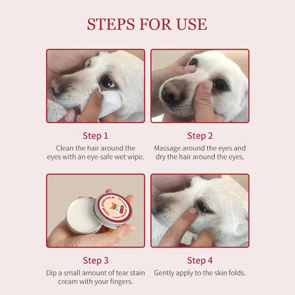 30g Pet Tear Stain Remover Cat Dog Eye Cleaner Cream Pet Eye Stain Cleaner Ointment Natural Tear Stain Remover Pet cleaning tool