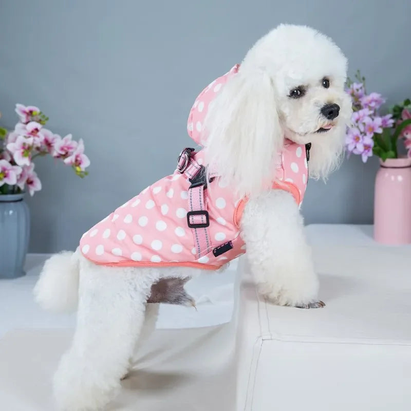 Winter Reflective Large Pet Dog Jacket With Harness Warm Clothes For Labrador Waterproof Coat Chihuahua French Bulldog Outfits