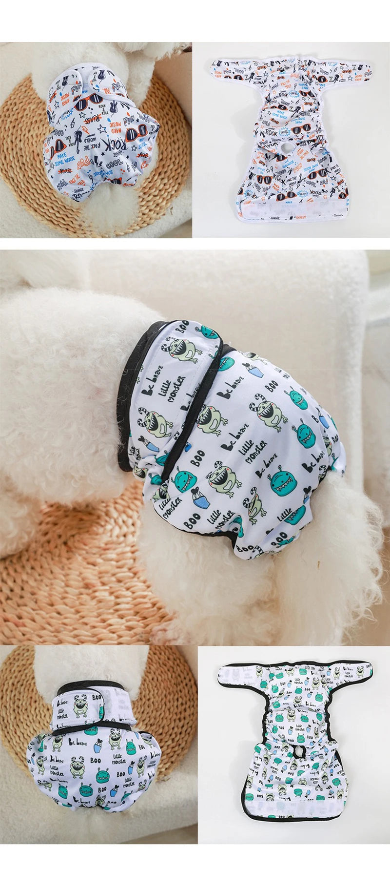 Cute Print Waterproof Physiological Pants Diapers Cotton Underwear for Small Puppy Safety Panties Breathable Girl Cat Clothes