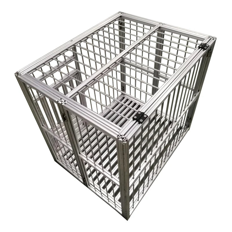 Langle Profile Dog Cage Cat Cage Folding House Pet Nest Aluminum Large Medium and Small Dog Thickened Iron Metal Solid CLASSICS