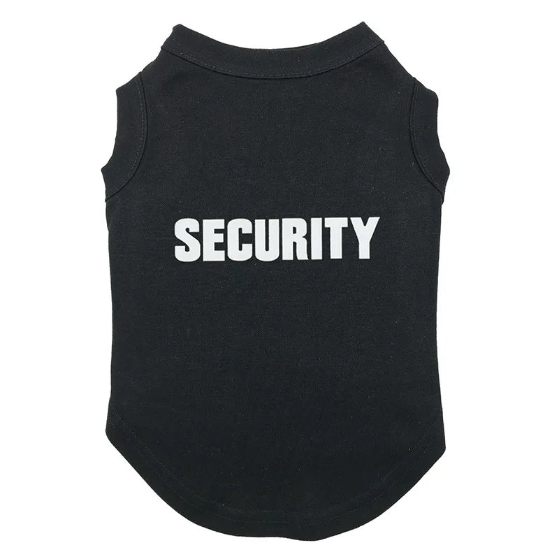 Dog Security Shirt Pet Puppy Guard Costume Cotton T-Shirt Summer Dog Clothes for Large Medium and Small Dogs German Shepherd