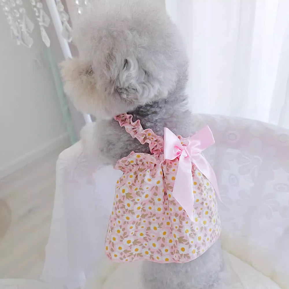 Cotton Puppy Dog Princess Dress for Small Dogs Suspender Skirt Summer Thin Pet Clothes Chihuahua Poodle Yorkies mascotas Dresses