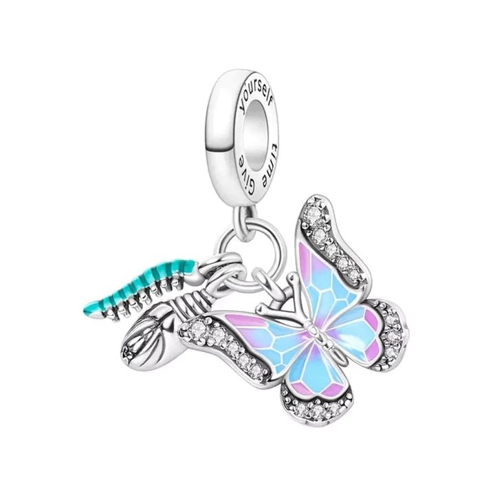 New 925 Sterling Silvering Butterfly Bees Bird Charm of ley 925 Chain Beaded Fit Original Pandora Bracelet DIY Ladies Jewelry