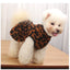 Leopard Dog Sweater Dress Fleece Puppy Dresses for Small Dogs Girl Cat Skirt Apparel Winter Warm Dog Clothes