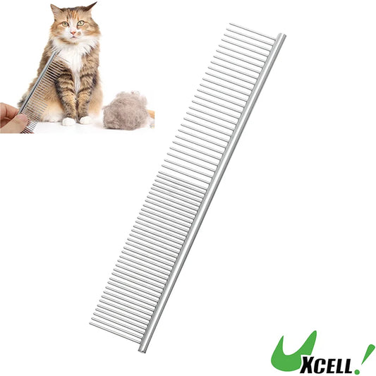 UXCELL Stainless Steel Pet Grooming Comb for Dogs and Cats Pets Hairbrush Hair Care Gently Removes Loose Undercoat Flea Comb