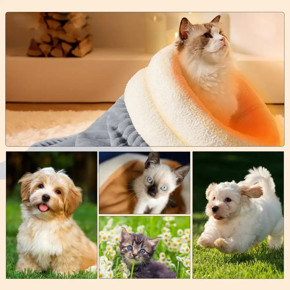 Cat Sleeping Bag Soft Cat Bed Warm Pet Pocket Type Quilt Bed Semi-Enclosed Warming Burrow Cat Bed Dog Bed For Camping