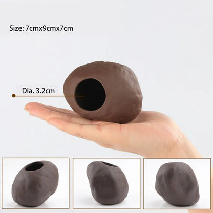 1pcs Ceramic House For Aquarium Fish Shrimps Spawn Shelter Breed House Pottery Scorpion House Canister Simulation Stone Ornament
