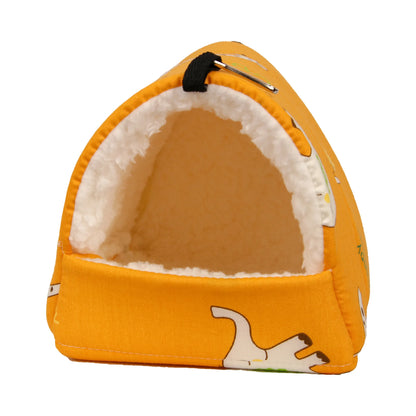 1pc Cute Print Bird Bed Mini Cage Rabbit Squirrel Mat Guinea Pig Nest Hamster House Small Animal Sleeping Bed Pet Hanging Cage