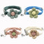 Cat Bell Collar Colorful Adjustable Sweat Cute Cartoon Pet Collar Sun Flower Bowtie Soft Polyester Small Dog Cat Necklace