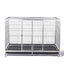 Manufacturer wholesale new pulley pet cage 160 * 94 * 110cm large reinforced stainless steel square tube practical dog cage