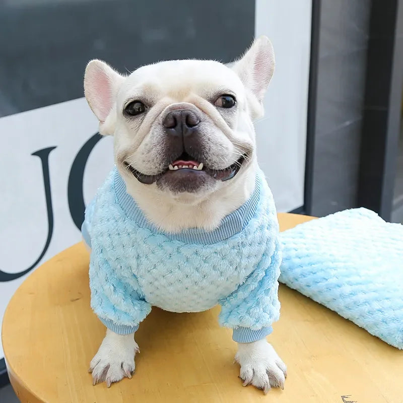 New Warm Fleece Pet Clothes Cute Print Coat Small Medium Dog Cat Shirt Jacket Teddy French Bulldog Chihuahua Winter Outfit