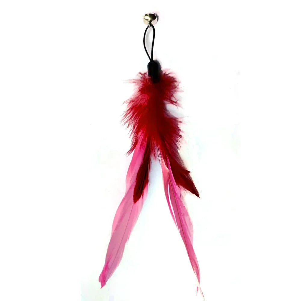 Funny Cat Stick Toy Furry Feather with Bell Cat Stick Toy Kitten Playing Pet Accessories Worm on A String Cat Toys Interactive