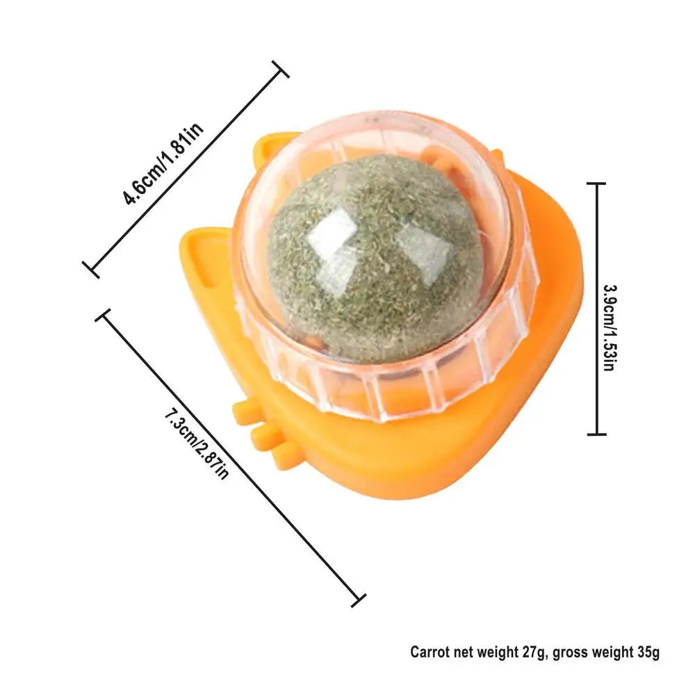 Catnip Wall Spin Ball Catnip Ball Toy Edible Cat Catnip Toys Promotes Digestion Enhances Appetite Wall Cat Lick Ball for Cat