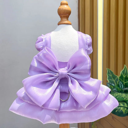 Summer Pet Dog Skirt Puppy Striped Butterfly Skirt Princess Baby Dog Wedding Midi Dress Cat Skirt Shih Tzu Dog Clothes for Party