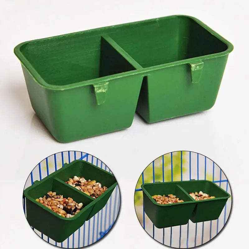 Bird Feeder For Cage 2 In 1 Parrot Cage Food And Water Bowl Double Groove Bird Food Bowl For Cage For Hold Food Water Universal