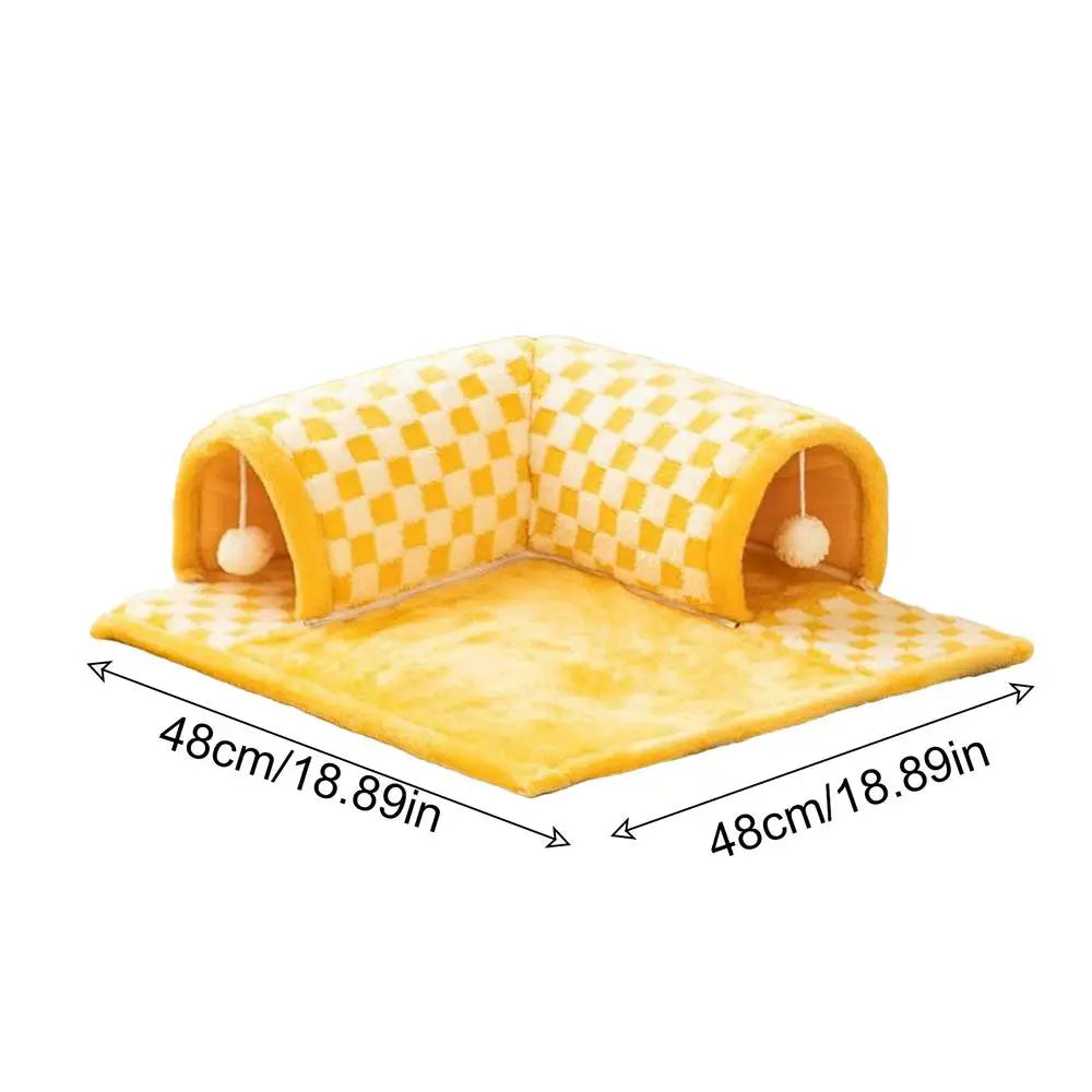 Cat Tunnel 2 In 1 Extensible Tunnel Toy Bed Tunnel Bored Cat Pet Toys Interactive Play Toy Pet Stuff Accessories For Pet Cats