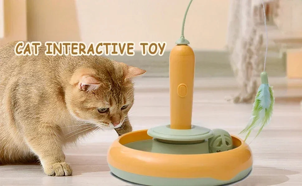 Interactive Cat Toy for Indoor Cats, Ultra Fun Smart Interactive Kitten Toy, Automatic Pet Feather Exercise Toys 360° Rotating