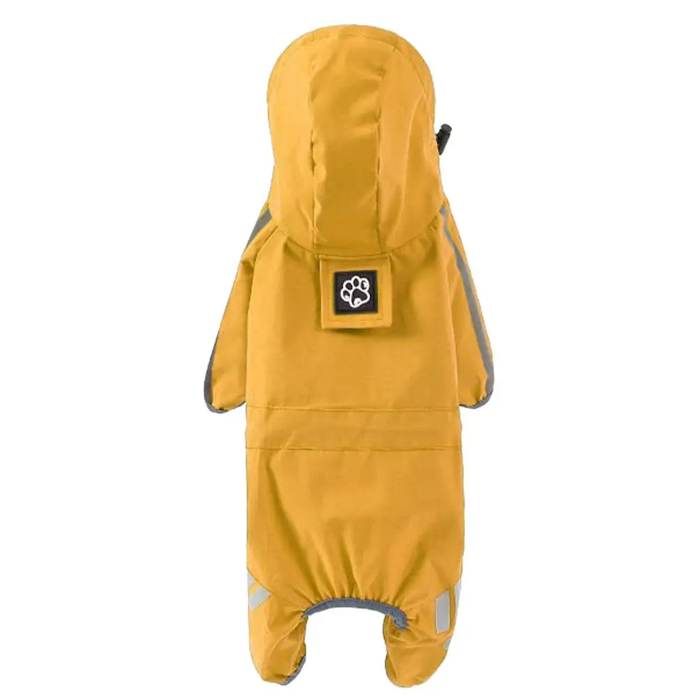 Dog Raincoat Waterproof Reflective Hooded Pet Rain Jacket 4 Legs Lightweight Rain Poncho Clothes for Small Medium and Large Dogs