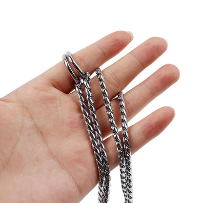 Copper Snake P Chain Dog Collar Small Puppy Large Dog Collar Necklace Choker Pet Training Supplies Slip Collar Gold Sliver Black