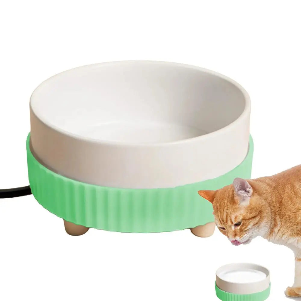 Heated Dog Water Bowl Thermostatic Cat Heating Bowl Quiet Pet Water Bowl Heater Animal Drinking Bowl Pet Water Dispenser For