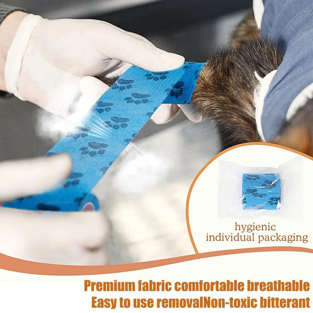 Self Adhesive Bandage Wrap Dog Bandage Shoes Pet Self Adhesive Bandage Dog Cohesive Bandage Multifunctional Pet Wound Care