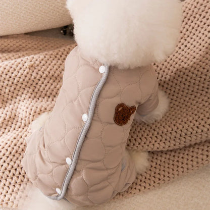 Winter Dog Jacket Pet Four Legged Dog Clothes Fashion Pocket Warm Dog Coat Puppy Jumpsuit Chihuahua Bichon Costume Dog Supplies