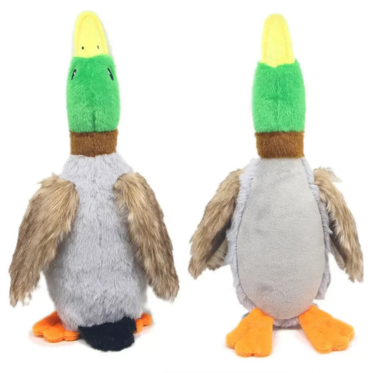 Durable Plush Duck Dog Toy for Aggressive Chewers Pet Mallard Duck Dog Toy Squeaky Plush Puppy Toy for Small Medium Large Dogs