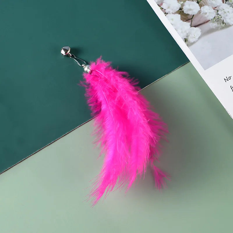 Cat Feather Toy Accessories False Mouse Worm Toy with Bell Kitten cat Toys Interactive Replacement Refill Foam Ball Training