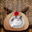 Christmas Winter Cat Cave Bed Dog Tent Christmas Reindeer Tent Washable Removable Cushion for Indoor Small Dogs And Cats