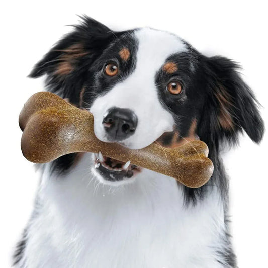 Indestructible Dog Chew Toys for Aggressive Chewers Real Beef Flavor Durable Dog Teething Chew Toy Bone for Large Small Puppies