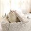 Autumn and Winter soft plush pet bed and pet bed Winter warm and cold plush comforter nest Shell cat nest semi-enclosed cat nest