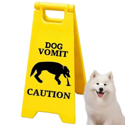 Cat Dog Vomit Caution Sign Funny Creative Dog Cat Vomit Caution Sign 3D Printed Yard Sign Cat Dog Vomit Warning Sign Board