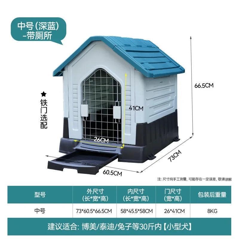 New Dog House Outdoor Waterproof Kennel All Seasons Indoor Dog House Outdoor Rainproof Sunscreen Medium and Large Dogs.