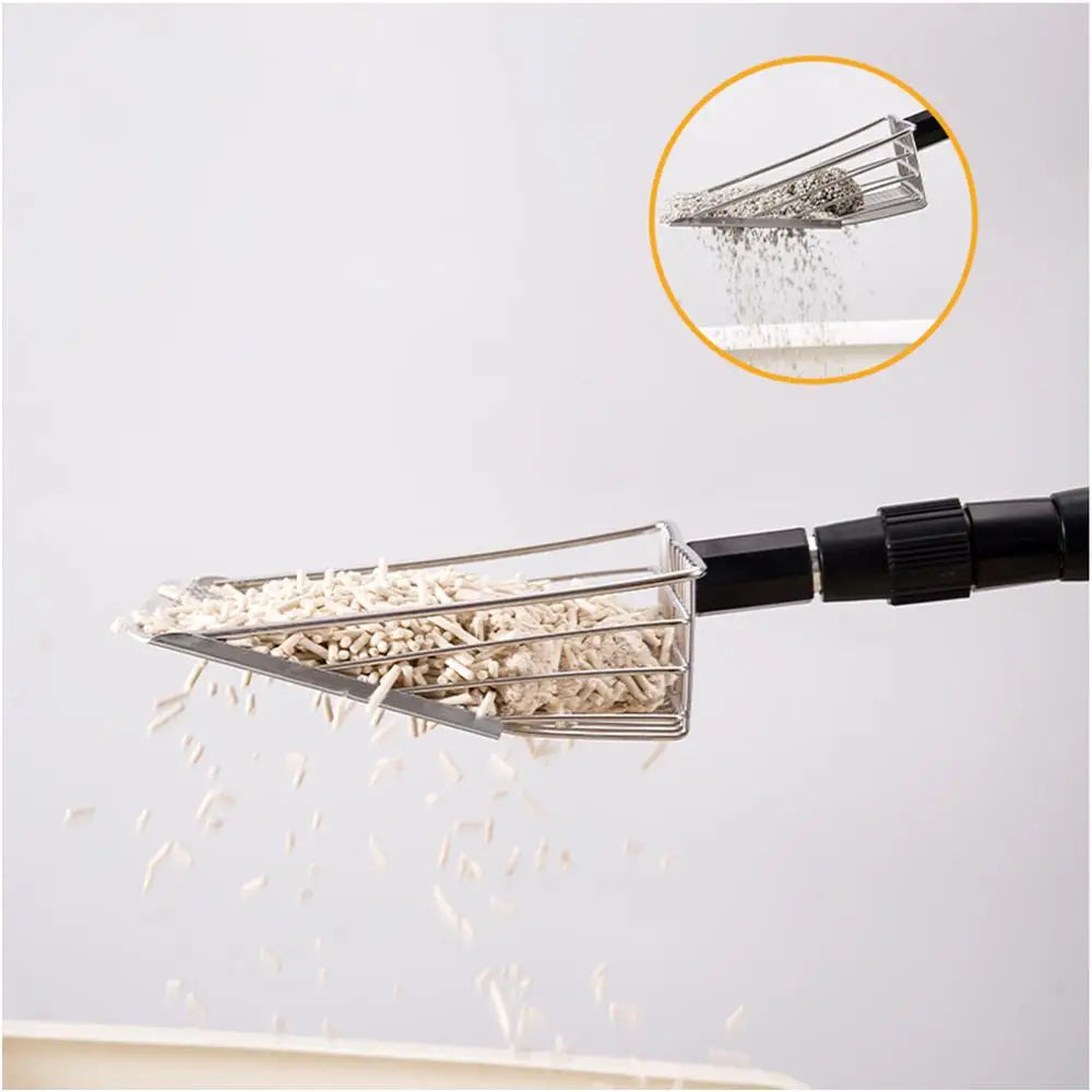 Litter Sifter Scoop Cat Litter Chicken Poop Sifter Scoop Adjustable Handle Chicken Coop Rake For Cleaning Beach Cat Litter