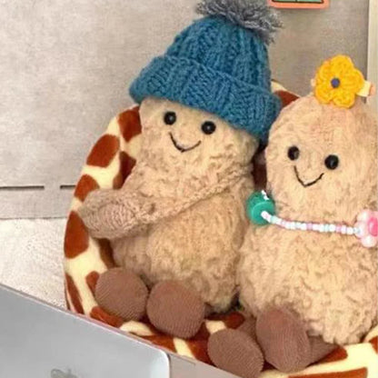 15cm Small Peanut Doll Living Room Decoration Pendant Household Items Cute Cat Toy Plush Toy Girl Gift