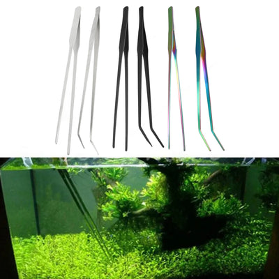 UXCELL Aquarium Tweezer Tools Fish Tank Cleaning Tool Water Plants Clipping Plier Grass Clip Steel Supplies Pet  Accessories